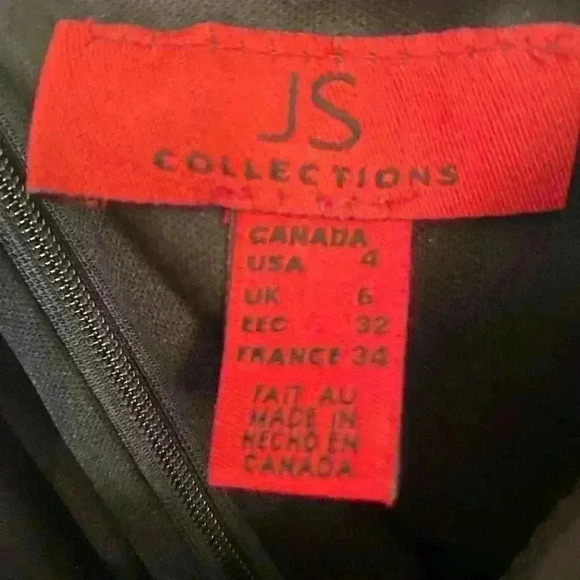 JS Collections Cocktail Dress Ruffles Mini Womens Size 4 little black dress - Picture 3 of 9